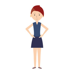 cartoon woman standing icon