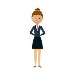 cartoon woman standing icon
