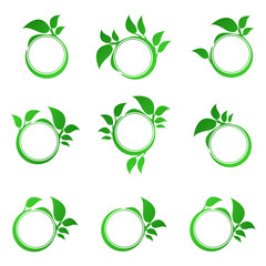 Set of eco lifestyle concept template.