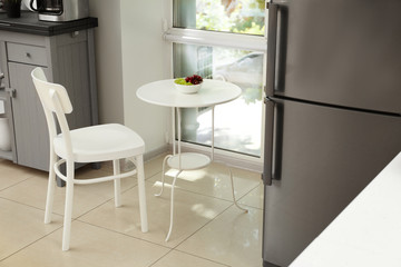 Table and chair in modern kitchen