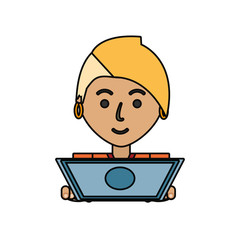 working on the computer design