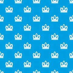 Queen crown pattern seamless blue