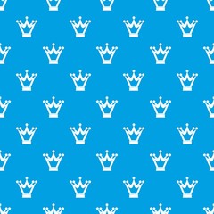 Princess crown pattern seamless blue