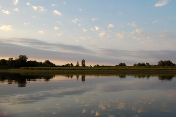 Obraz premium Sunset on the Volga river, Russia, Astrakhan