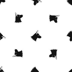 Collie dog pattern seamless black