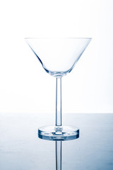 Empty glass for champagne or martini