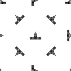 Capitol pattern seamless black