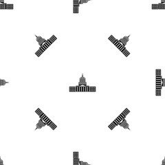 Capitol pattern seamless black