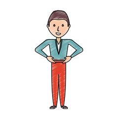 cartoon man standing icon