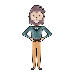 cartoon man standing icon