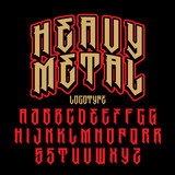 Heavy metal alphabet. Brutal font. Typography for labels, headlines, posters etc.