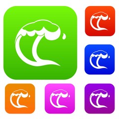 Naklejka premium Ocean or sea wave set collection