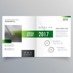 elegant green bi fold brochure or magazine cover page design template
