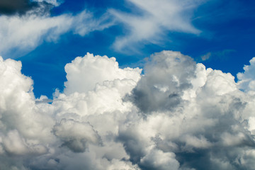 colorful dramatic sky with cloud at sunset.