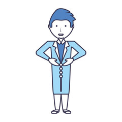 cartoon man standing icon