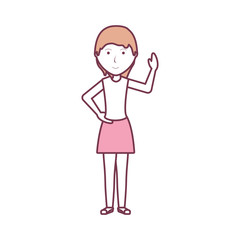 cartoon woman standing icon