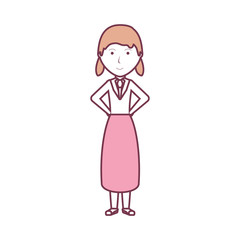 cartoon woman standing icon