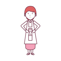 cartoon woman standing icon