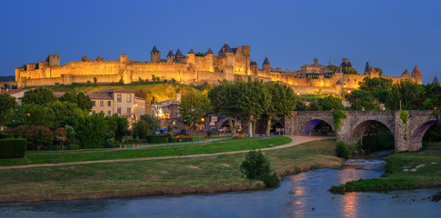 Fototapeta na wymiar Carcassonne medieval Old Town, Languedoc, France