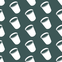 Paper cup seamless vector pattern pattern