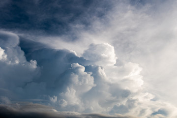 colorful dramatic sky with cloud at sunset.
