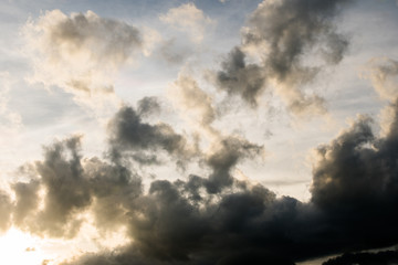 Obraz premium colorful dramatic sky with cloud at sunset