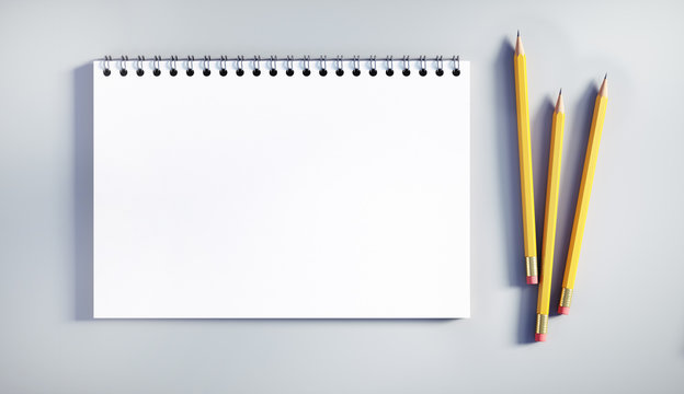 Schreibblock mit 3 Bleistiften