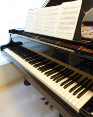Grand piano with score
