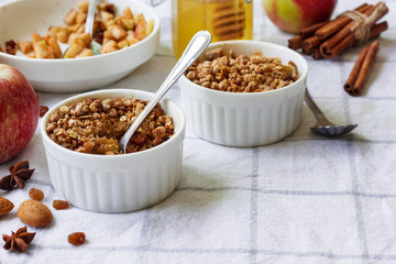Healthy apple crumble