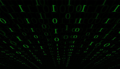 The digital data on computer screen 1&0  background