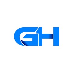 gh logo initial logo vector modern blue fold style