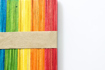 Colorful stick background and texture. Depth of field (DOF) effect.