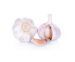 Fresh garlic isolated on white background