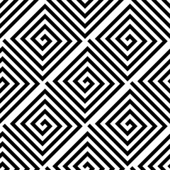 White and black geometric ornament. Seamless pattern