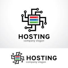 Hosting Logo Template Design Vector, Emblem, Design Concept, Creative Symbol, Icon