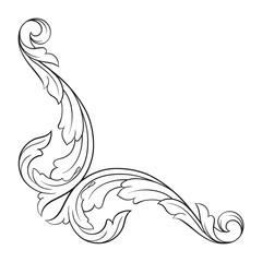 Classical baroque ornament vector 