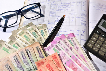 Account lager with Indian money