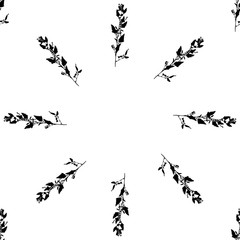 Leaves seamless pattern background. Template for a business card, banner, poster, notebook, invitation with modern hand drawn leaves