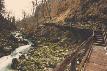 Water stream and bridge, Slovenia