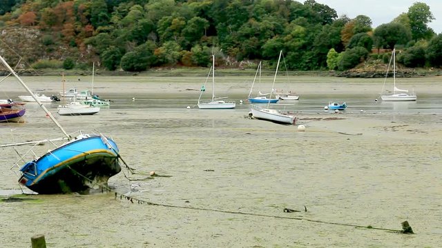 Bateaux &eacute;chou&eacute;s sur la Rance