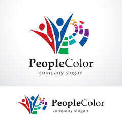 Fototapeta na wymiar People Color Logo Template Design Vector, Emblem, Design Concept, Creative Symbol, Icon