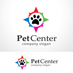Pet Center Logo Template Design Vector, Emblem, Design Concept, Creative Symbol, Icon