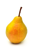 Pear beautiful fruit isolated on white background. Delicious and healthy food for weight loss and after sports.