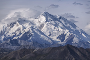 Fototapeta na wymiar Denali (Mount McKinley) is the highest mountain peak in North America, Alaska, United States