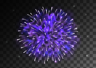 Firework, light effects, stars are isolated and grouped. Shining vector rocket