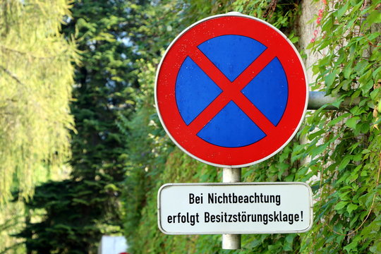 German Sign, Halten und Parken verboten