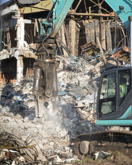 Fototapeta premium demolition of a building