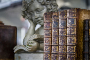 Old books with angel