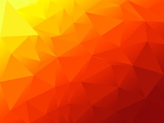 Colorful polygon background in yellow, orange and red tone