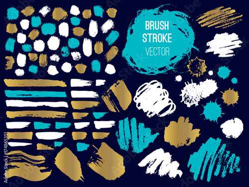 set stroke spot blod brush pen marker chalk stock image and